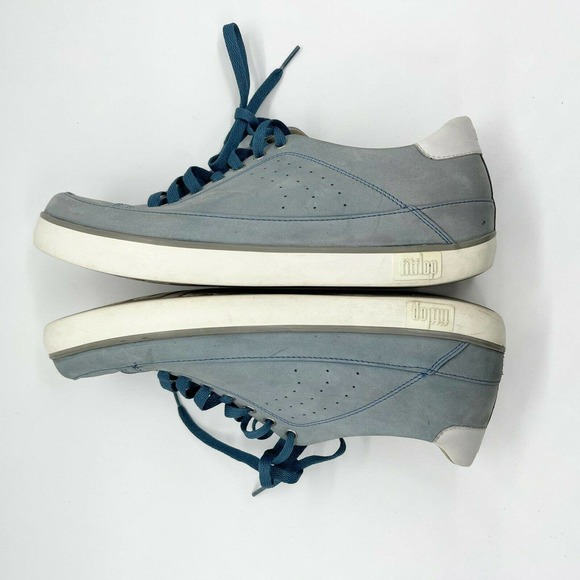 Fitflop Supertone Nubuck Skate Sneaker Shoes Sz 11 Mens Blue Lace Up Perforated - Picture 5 of 8